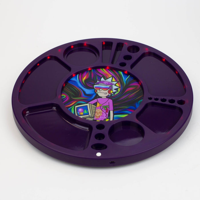 Multifunctional 360 Degree Rotating Led Spinning Rolling Tray ROLLING ACCESSORIES BANKA PURPLE