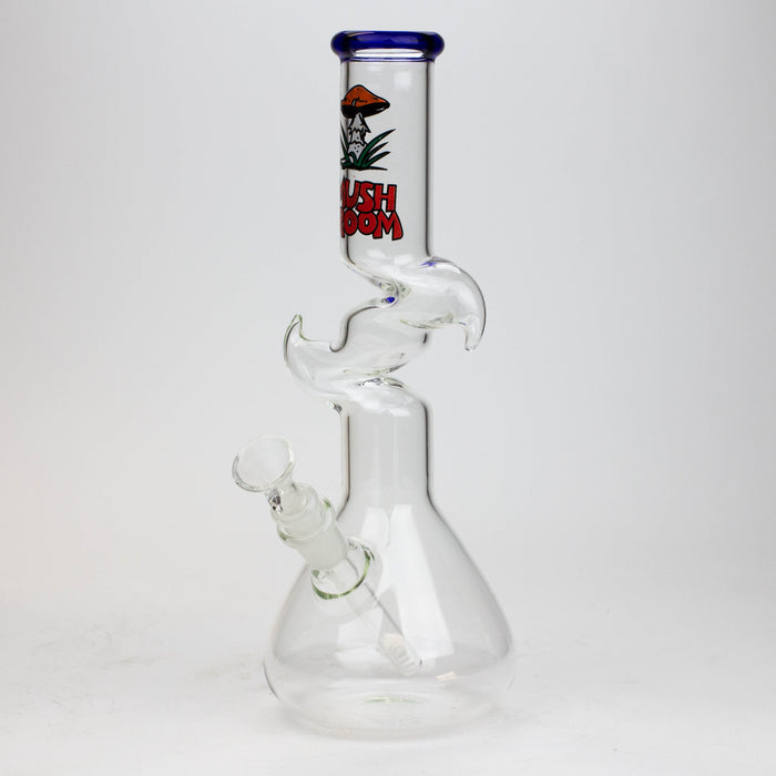11.5" Zig-zag water bong Glass Bong ONE Blue-Mushroom