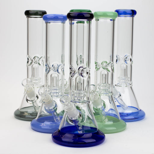 12" Color Bottom Glass Bong with shower head [C1503] Bongs Canadian Distributor