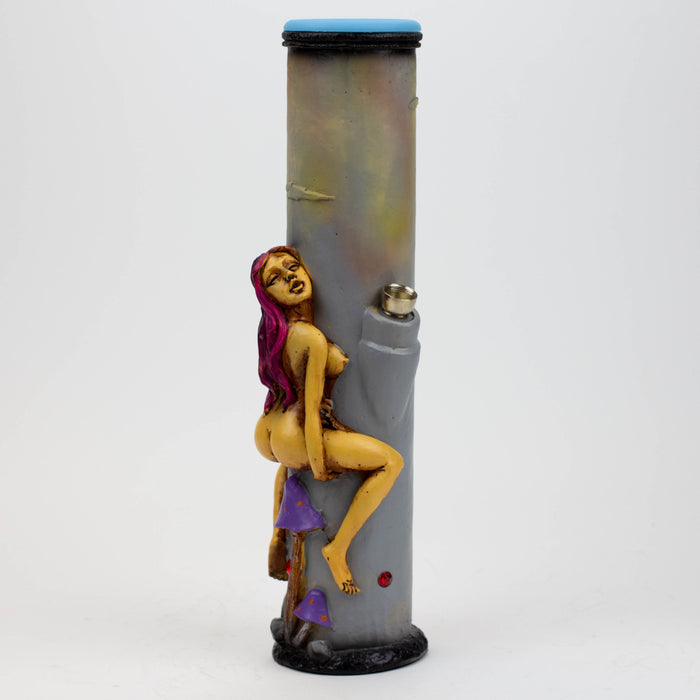 12.6" Resin water bong Glass Bong-Girl [AH184] Resin · Silicone · Plastic Bong Canadian Distributor White