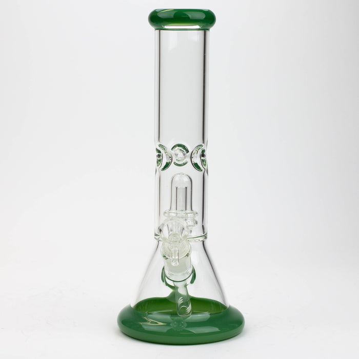 12" Color Bottom Glass Bong with shower head [C1503]