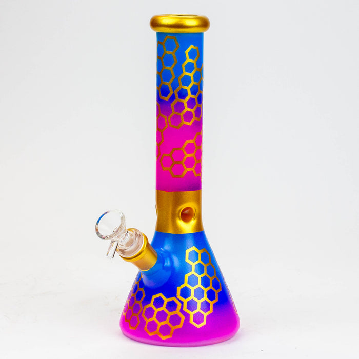 10" Honeycomb color glass water bong Glass Bong BANKA Rainbow