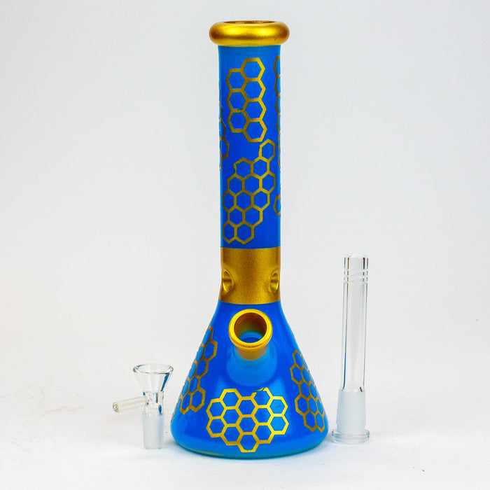 10" Honeycomb color glass water bong Glass Bong BANKA