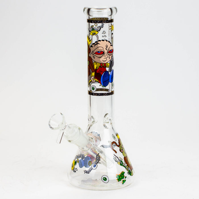 10" Cartoon glass water bong