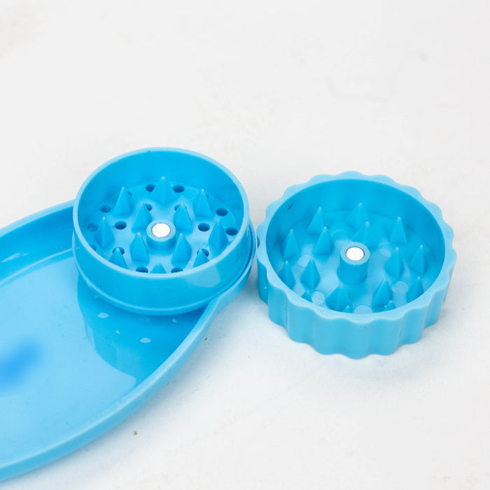 Plastic Grinder with mini leaf shape tray Box of 12 Herb Grinder BANKA
