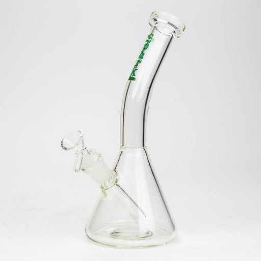 10" SPARK beaker thick glass bent neck water bong Bongs ONE Green