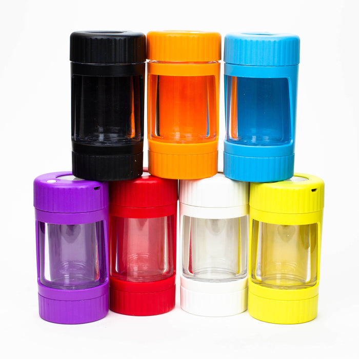 4-in-1 LED Magnify Jar with a grinder and one hitter Jar Purple Haze Smoke Inc