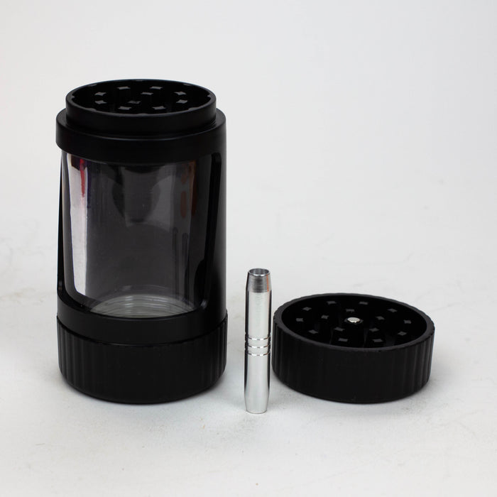 4-in-1 LED Magnify Jar with a grinder and one hitter Jar Purple Haze Smoke Inc