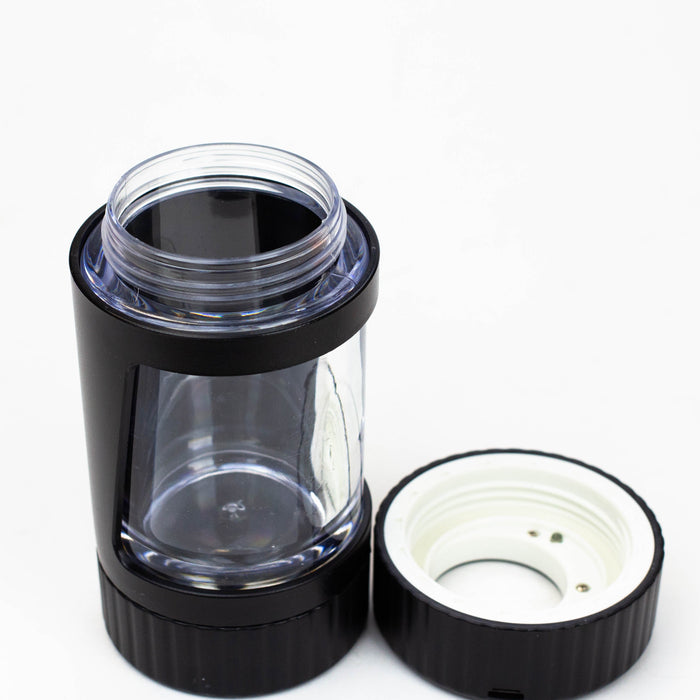 4-in-1 LED Magnify Jar with a grinder and one hitter Jar Purple Haze Smoke Inc