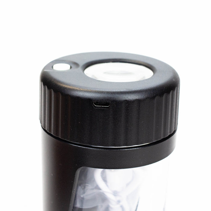 4-in-1 LED Magnify Jar with a grinder and one hitter Jar Purple Haze Smoke Inc