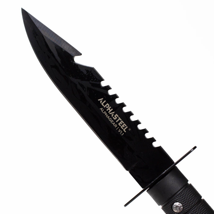 ALPHASTEEL Hunting Knife - Black Survival