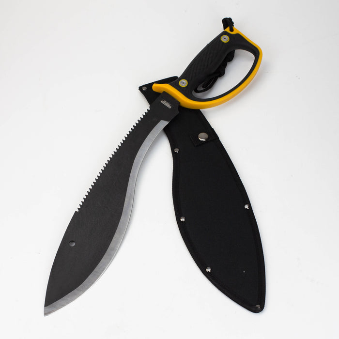 20″ Black & Silver Machete with A Black Yellow Handle & Sheath [HK6660]