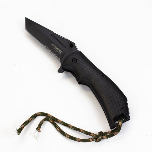 ALPHASTEEL Hunting Knife - Army Paracord Folding Knives JJ Distribution