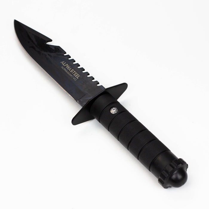 ALPHASTEEL Hunting Knife - Black Survival