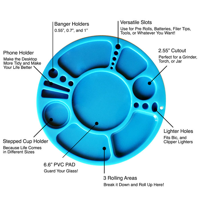 Multifunctional 360 Degree Rotating Led Spinning Rolling Tray