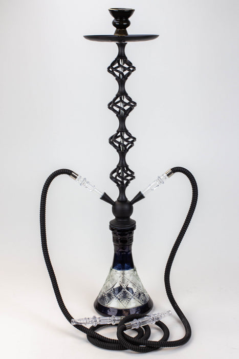 31" 2 hoses Twisted Wrought Metal Hookah [MD2206] Hookah Canadian Distributor Black