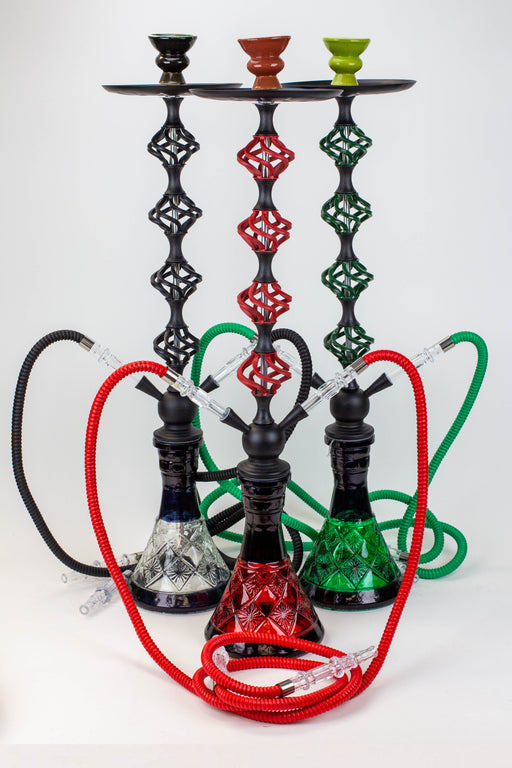 31" 2 hoses Twisted Wrought Metal Hookah [MD2206]- - One Wholesale