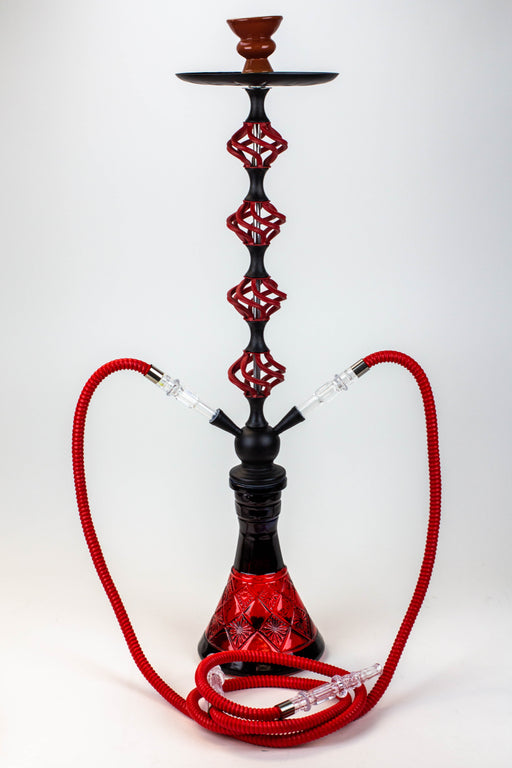 31" 2 hoses Twisted Wrought Metal Hookah [MD2206] Hookahs Canadian Distributor Red