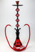 31" 2 hoses Twisted Wrought Metal Hookah [MD2206]-Red - One Wholesale