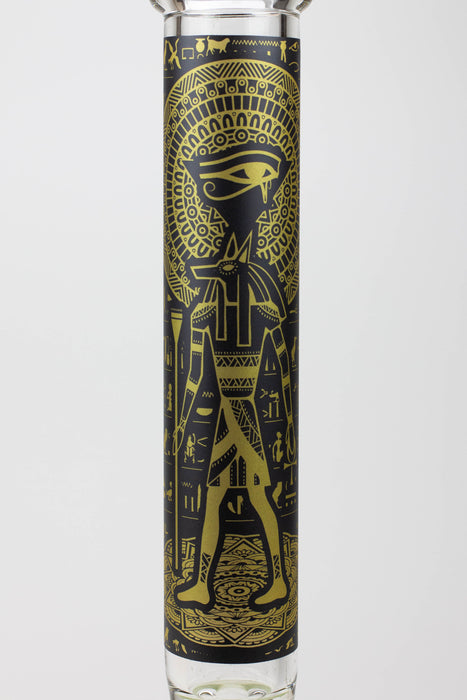 16" Egyptian Hieroglyph / 9 mm / Glow in the dark / Glass Bong  [MG22]- - One Wholesale