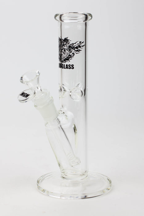 9" MGM glass straight tube glass Bong [MGM039]-Black - One Wholesale