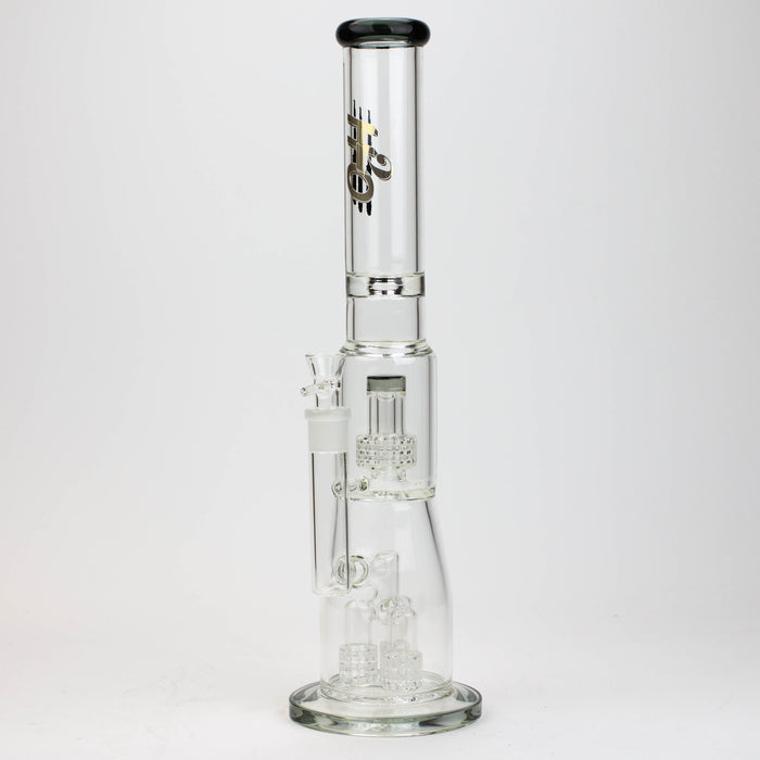 17.5" H2O glass water bong with shower head percolator [H2O-5003] Bongs Canadian Distributor Trans Black