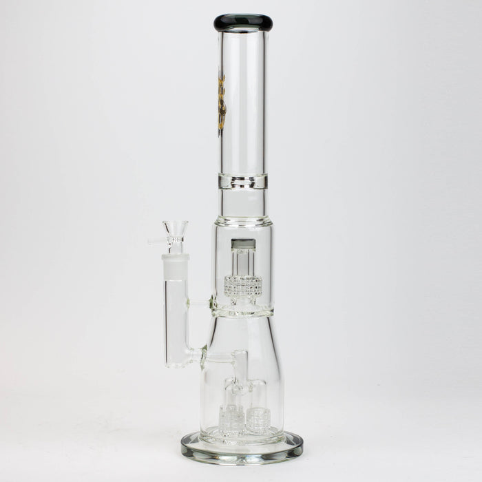 17.5" H2O glass water bong with shower head percolator [H2O-5003]