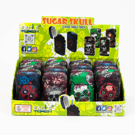 Eagle Torch-Sugar Skull Classic Single flame Torch lighter Box of 20 Lighters ONE