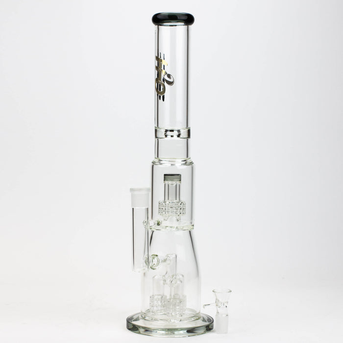 17.5" H2O glass water bong with shower head percolator [H2O-5003]