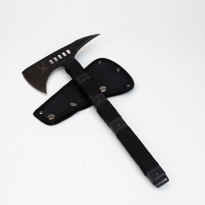 14 1/2″ The Bone Edge Tactical Axe with Sheath Black Hatchet [HK6185] Sword · Machete · Axe Canadian Distributor
