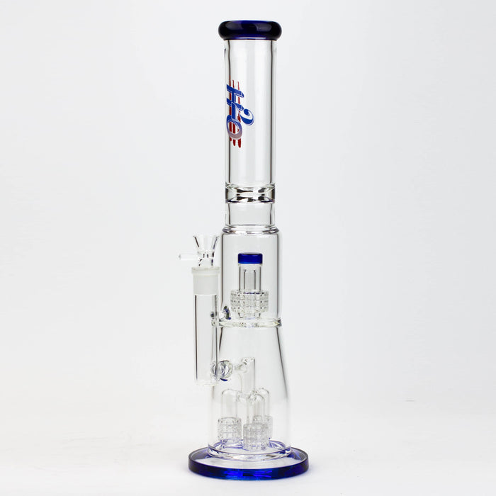 17.5" H2O glass water bong with shower head percolator [H2O-5003]