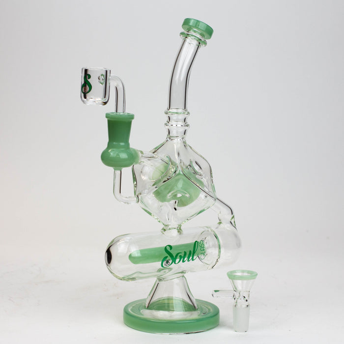 9" SOUL Glass 2-in-1 glass bong [S2057] Glass Bong Canadian Distributor Green C