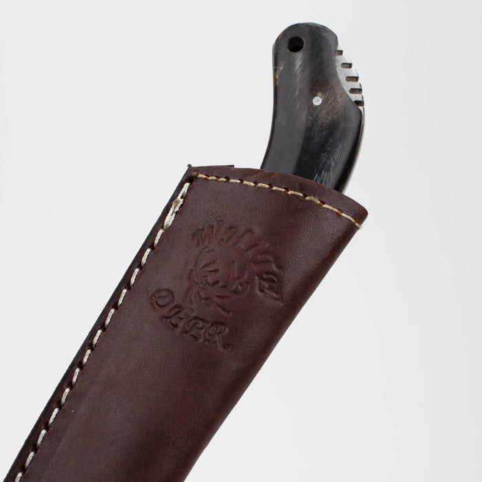 Buffalo Horn Grip Drop Point [WD9410] Fixed Blade Knife Canadian Distributor