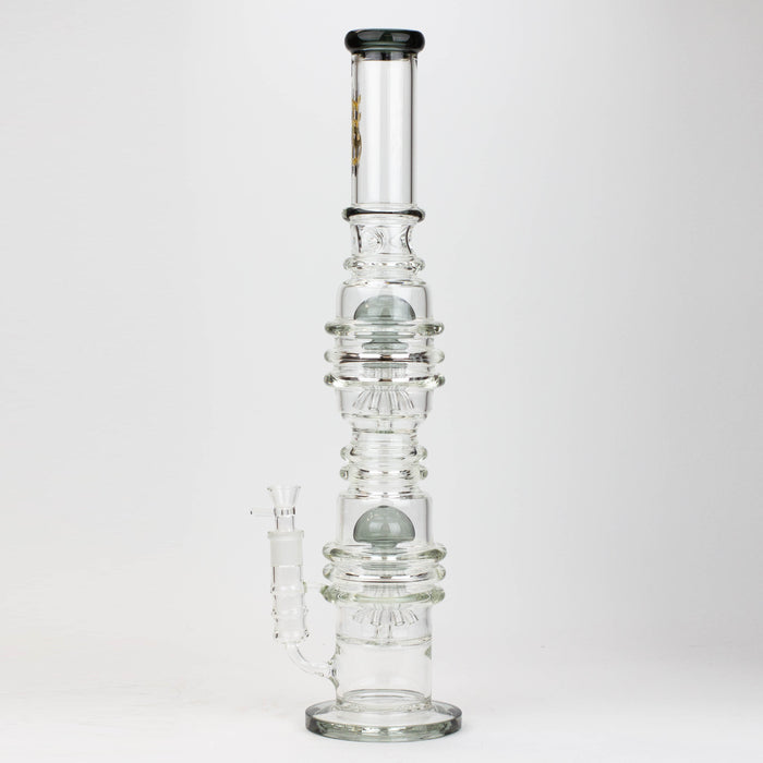 21" H2O Dual percolator glass water bong [H2O-5004] Bongs Canadian Distributor