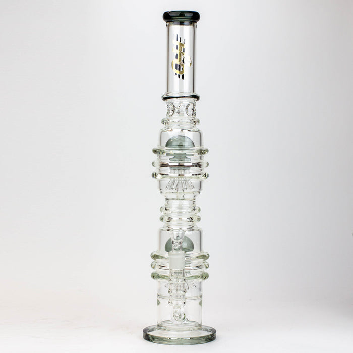 21" H2O Dual percolator glass water bong [H2O-5004] Bongs Canadian Distributor