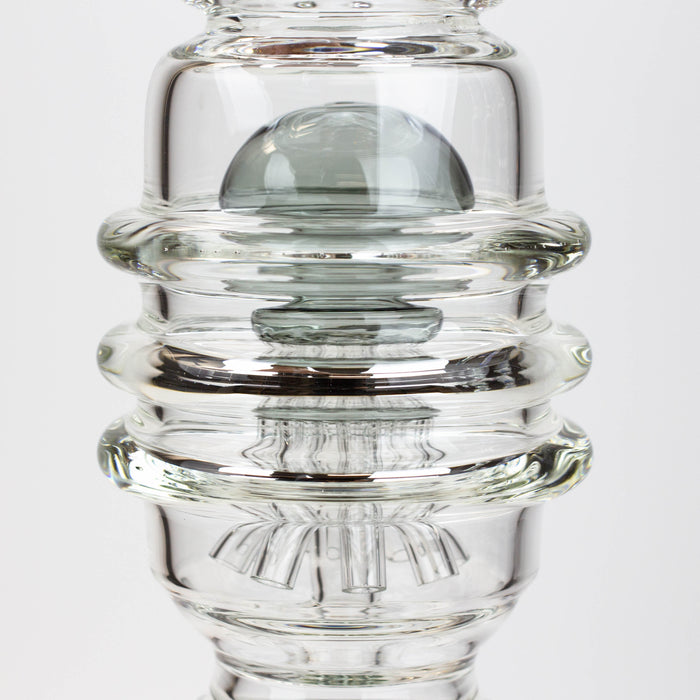21" H2O Dual percolator glass water bong [H2O-5004] Bongs Canadian Distributor