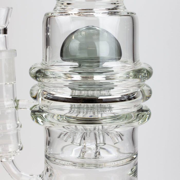 21" H2O  Dual percolator glass water bong [H2O-5004]