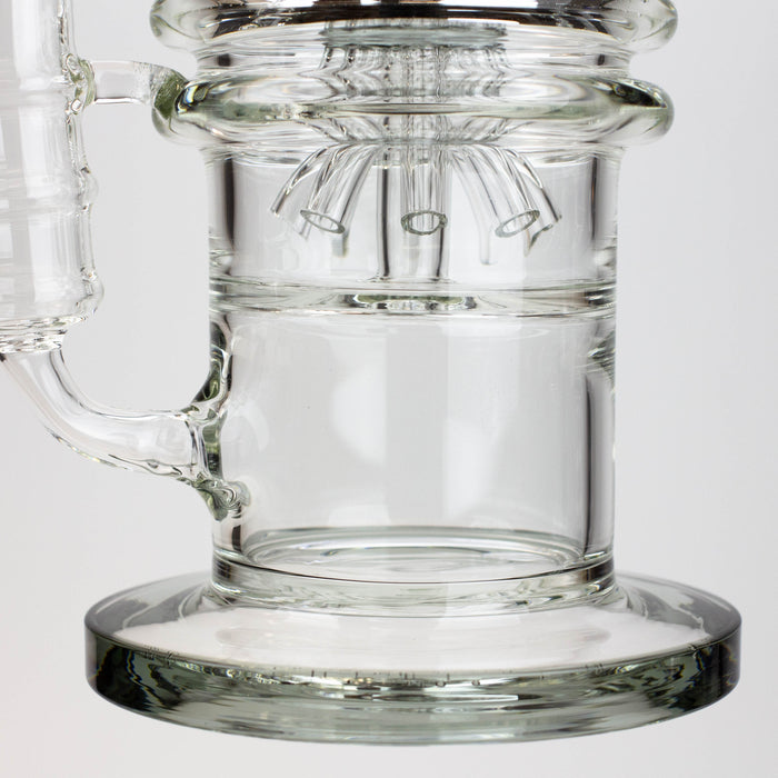 21" H2O  Dual percolator glass water bong [H2O-5004]