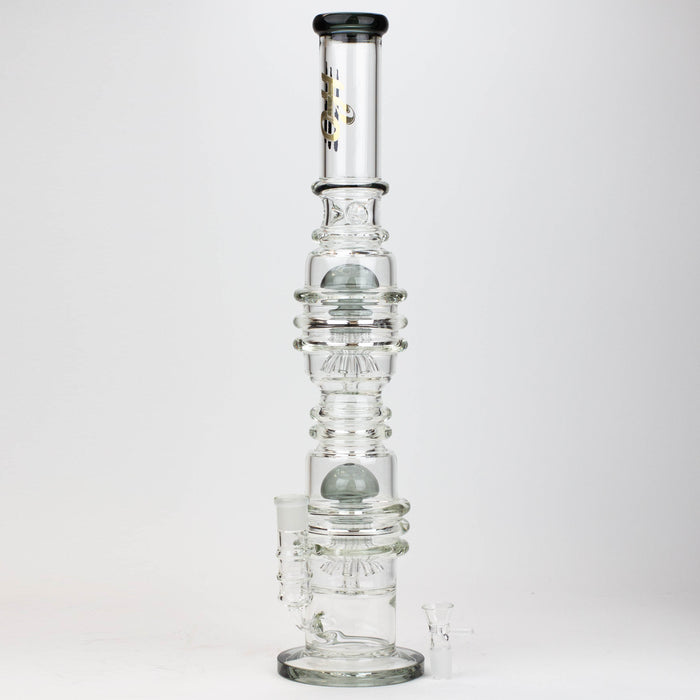 21" H2O  Dual percolator glass water bong [H2O-5004]