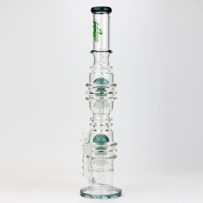 21" H2O Dual percolator glass water bong [H2O-5004] Bongs Canadian Distributor Green