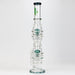 21" H2O Dual percolator glass water bong [H2O-5004] Bongs Canadian Distributor Green