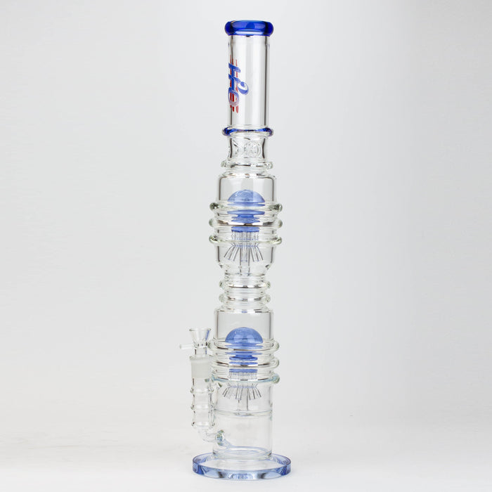 21" H2O Dual percolator glass water bong [H2O-5004] Bongs Canadian Distributor Blue