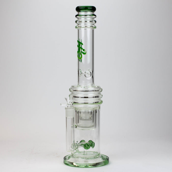17" H2O glass water bong with double layer honeycomb [H2O-5005] Glass Bong Canadian Distributor Green