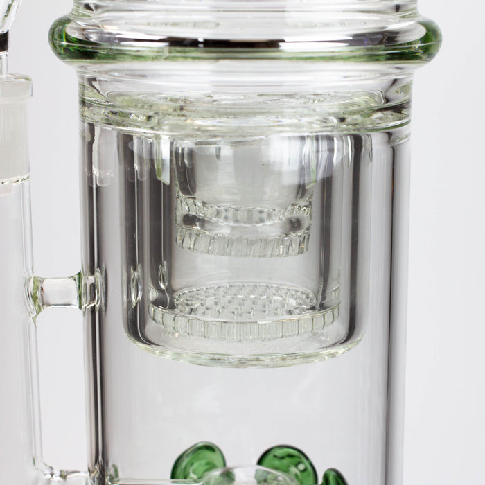 17" H2O glass water bong with double layer honeycomb [H2O-5005] Glass Bong Canadian Distributor