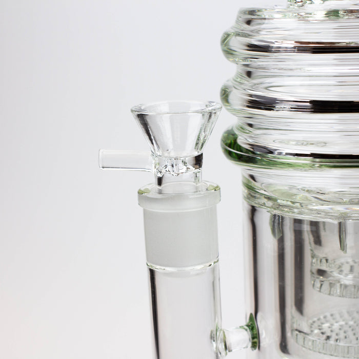 17" H2O glass water bong with double layer honeycomb [H2O-5005] Glass Bong Canadian Distributor