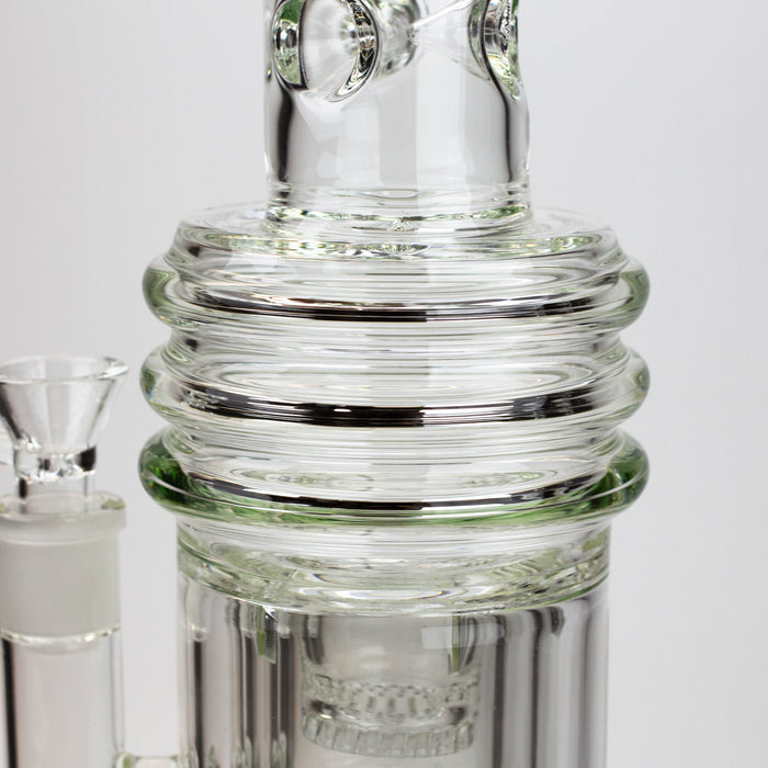 17" H2O glass water bong with double layer honeycomb [H2O-5005] Glass Bong Canadian Distributor