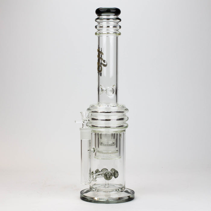 17" H2O glass water bong with double layer honeycomb [H2O-5005] Glass Bong Canadian Distributor Trans Black