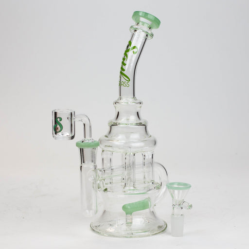 9" SOUL Glass 2-in-1 recycler bong [S2060] Bongs Canadian Distributor Green C