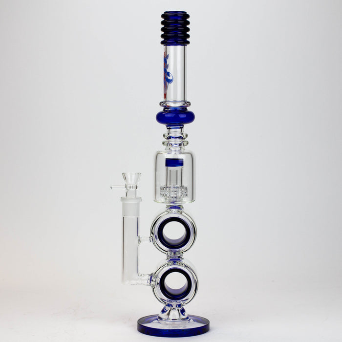 17" H2O Double ring glass water bong [H2O-5006]