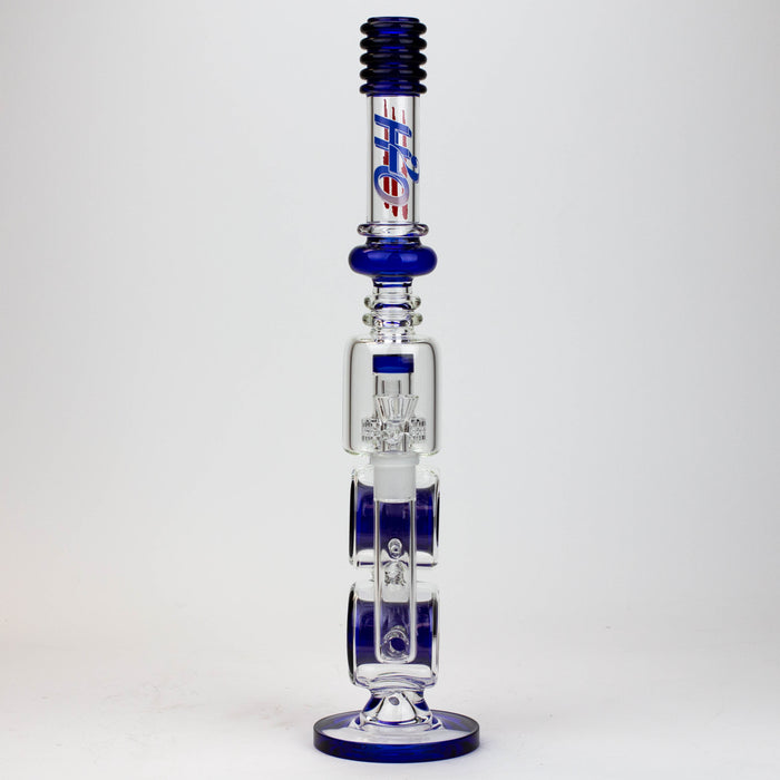 17" H2O Double ring glass water bong [H2O-5006]